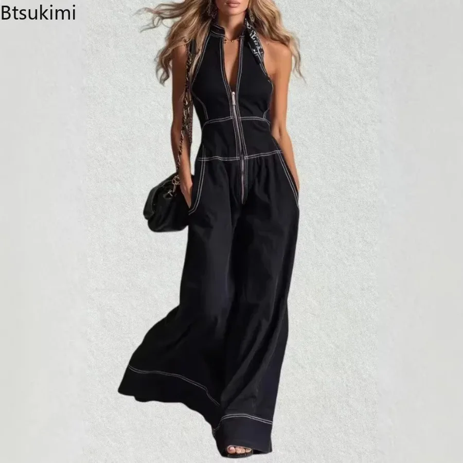 New Stylish Wide Leg Jumpsuits Women's Summer Elegant Pockets Zipper Stand Collar Loose Party Playsuits Trendy Streetwear Romper
New Stylish Wide Leg Jumpsuits Women's Summer Elegant Pockets Zipper Stand Collar Loose Party Playsuits Trendy Streetwear Romper