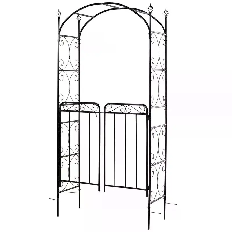 Garden Decorative Metal Arch with Gate Outdoor Patio Trellis Arbor for Climbing Plant Archway Antique Black - 108L x 45W x 215Hcm
Garden Decorative Metal Arch with Gate Outdoor Patio Trellis Arbor for Climbing Plant Archway Antique Black - 108L x 45W x 215Hcm