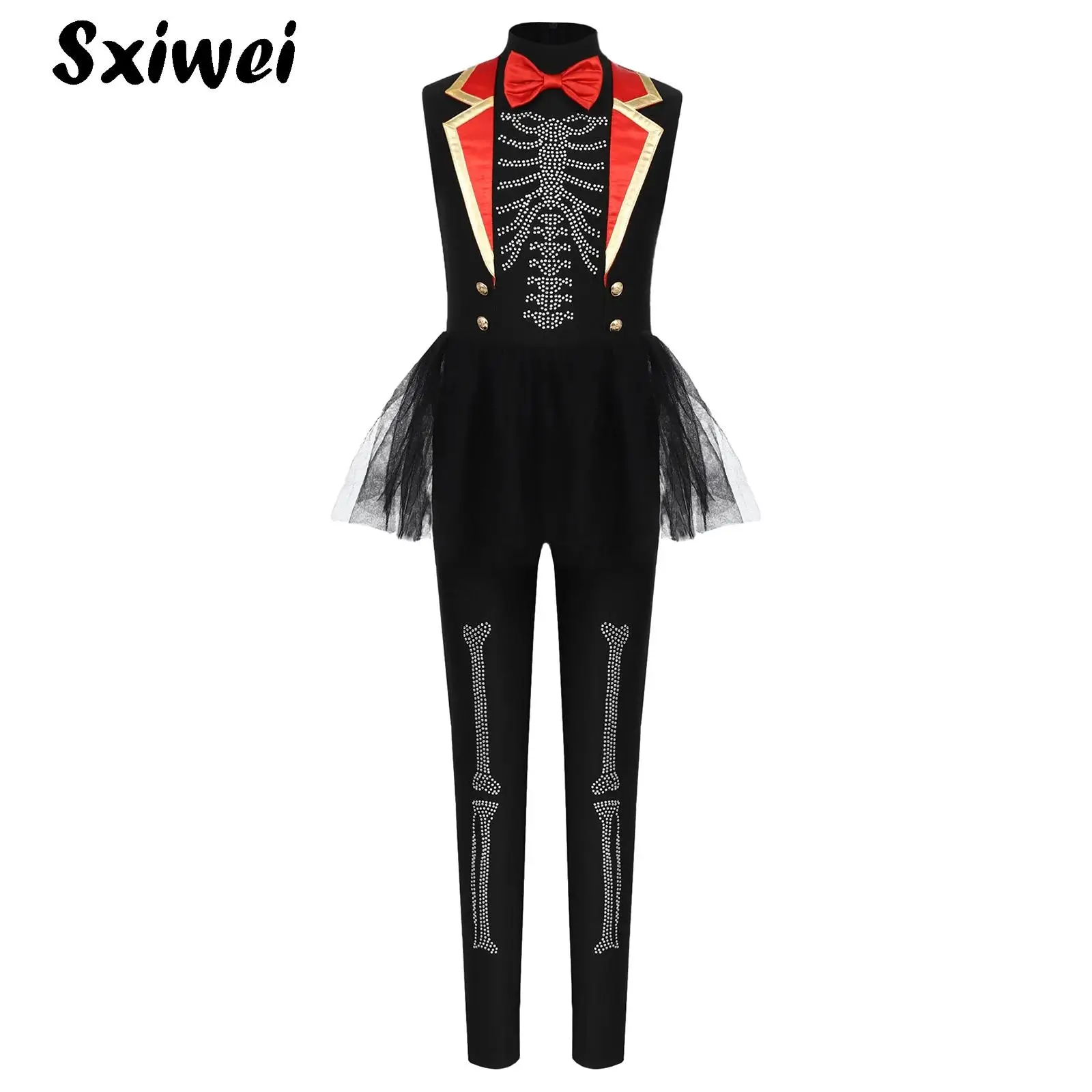 Girls Skeleton Puffy Mesh Overlay Skirt Jumpsuit Shiny Halloween Circus Cosplay Costume Rave Party Ballet Gymnastics Dancewear
Girls Skeleton Puffy Mesh Overlay Skirt Jumpsuit Shiny Halloween Circus Cosplay Costume Rave Party Ballet Gymnastics Dancewear