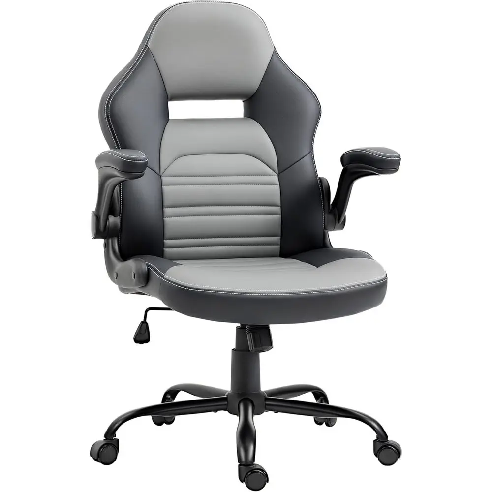 PU Leather Gaming Chair with lip-up Armrests, Racing Style Computer Chair, Height Adjustable Home Oice Chair with Swivel Wheels
PU Leather Gaming Chair with lip-up Armrests, Racing Style Computer Chair, Height Adjustable Home Oice Chair with Swivel Wheels