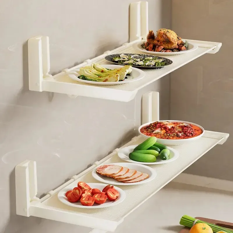 Kitchen preparation rack foldable widening side dish wall-mounted non-punching multi-functional storage shelf 
Kitchen preparation rack foldable widening side dish wall-mounted non-punching multi-functional storage shelf