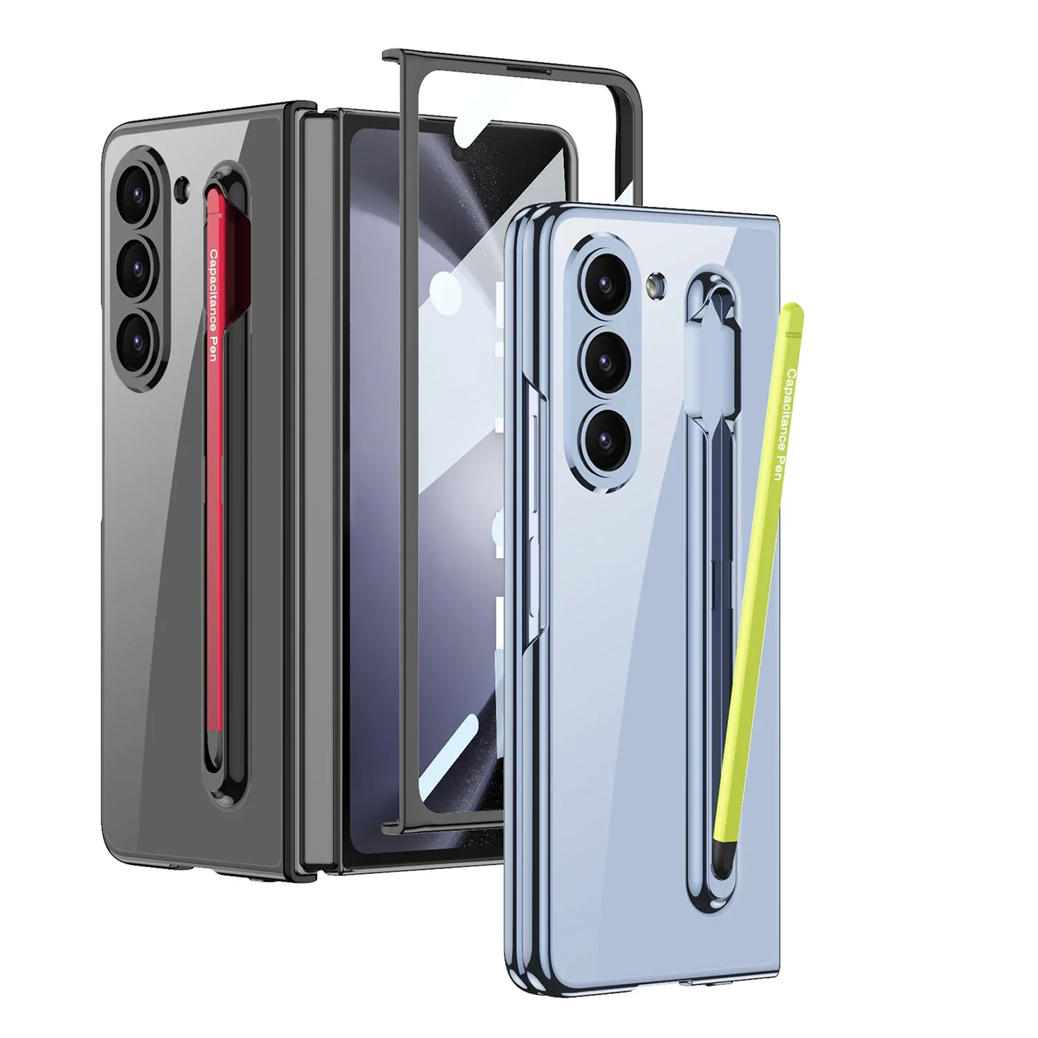 High quality transparent hard PC plated frame cover For Samsung Galaxy Z Fold 6 5 Case with Screen Protector S Pen Holder
High quality transparent hard PC plated frame cover For Samsung Galaxy Z Fold 6 5 Case with Screen Protector S Pen Holder