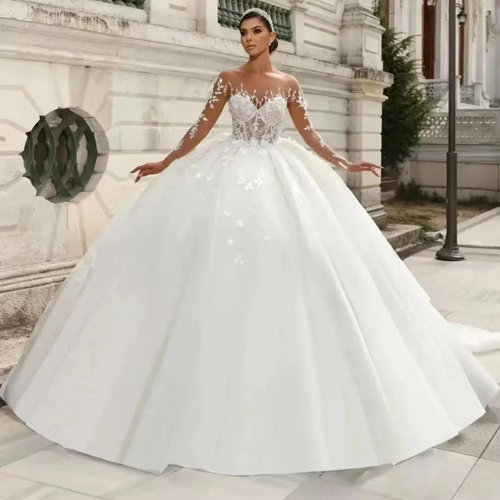 Customized Flowers Wedding Dress Long Sleeve Sweetheart Luxury Ball Gown Princess Bride Plus Size Vestido de Noiva
Customized Flowers Wedding Dress Long Sleeve Sweetheart Luxury Ball Gown Princess Bride Plus Size Vestido de Noiva