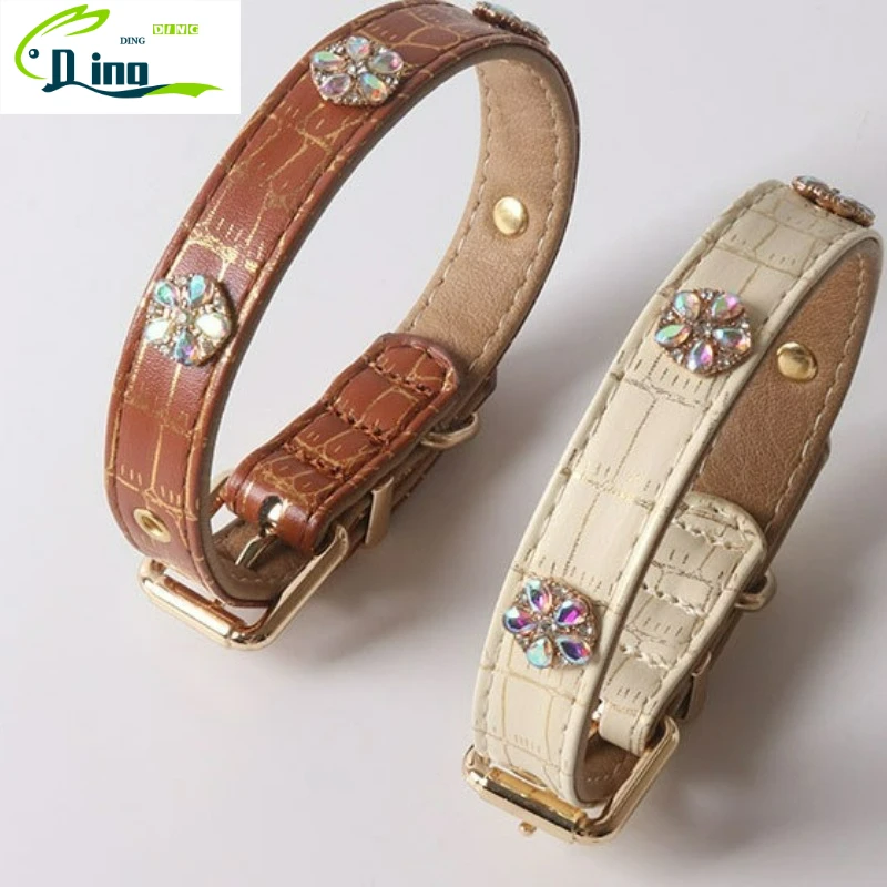 New Adjustable PU Leather Diamond Dog Collar for Small and Medium Dogs with Metal Buckle Cat Collar Supplies Puppy Accessories
New Adjustable PU Leather Diamond Dog Collar for Small and Medium Dogs with Metal Buckle Cat Collar Supplies Puppy Accessories