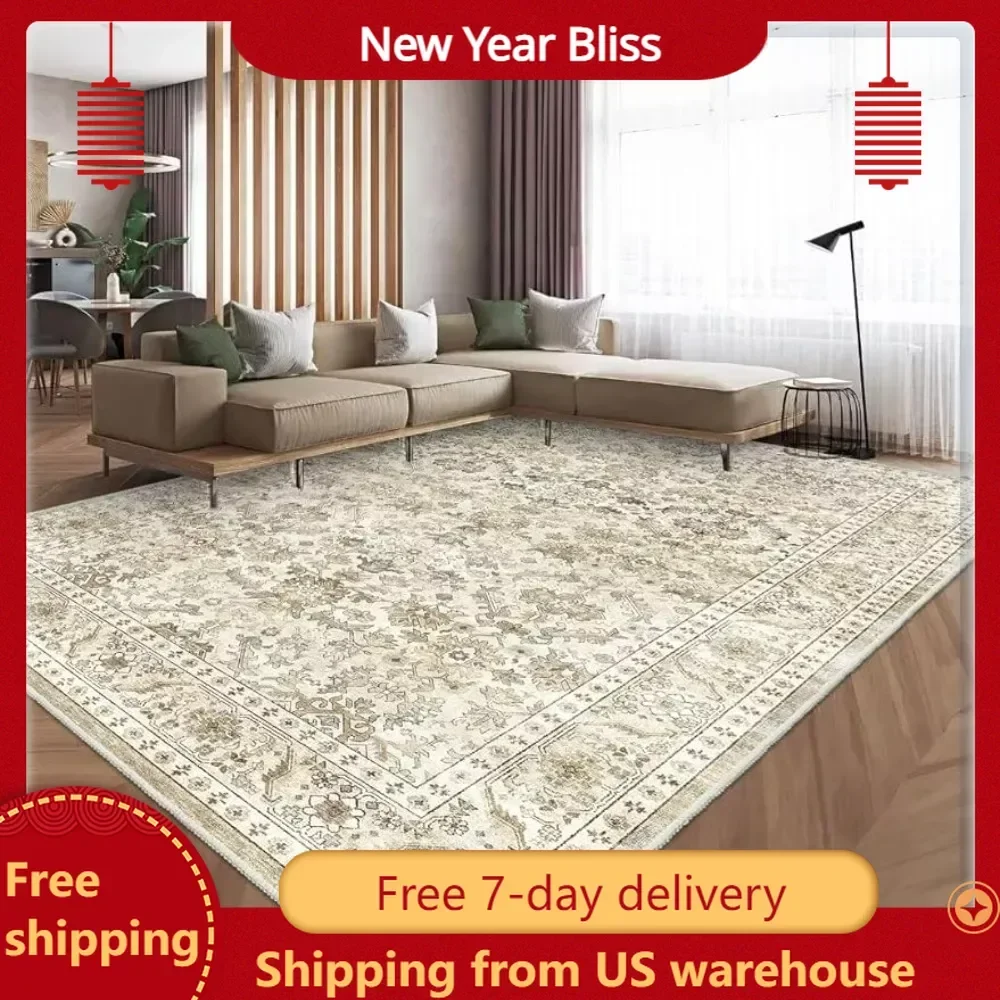 Vintage design area rug with non-slip, stain resistant, floral print rug for living room bedroom
Vintage design area rug with non-slip, stain resistant, floral print rug for living room bedroom