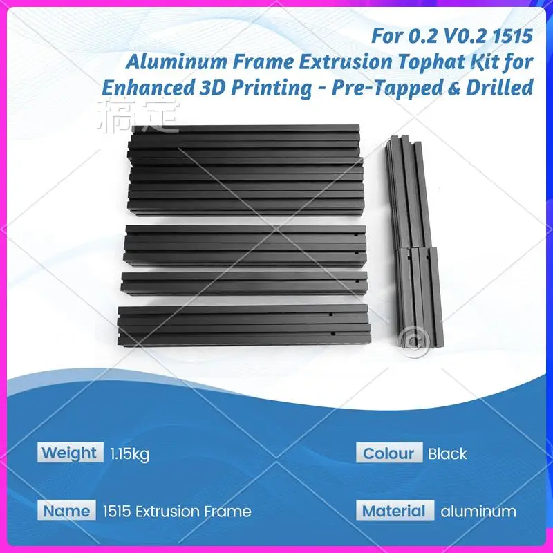 AP-For VORON 0.2 V0.2 1515 Aluminum Frame Extrusion Tophat Kit For Enhanced 3D Printing Pre-Tapped & Drilled
AP-For VORON 0.2 V0.2 1515 Aluminum Frame Extrusion Tophat Kit For Enhanced 3D Printing Pre-Tapped & Drilled