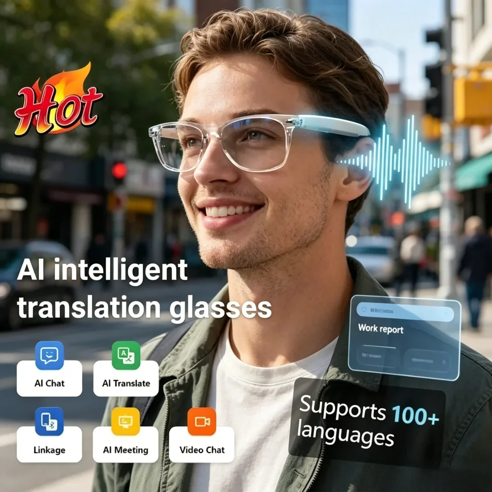 Bluetooth TWS AI Smart Glasses, Noise Reduction Eyewear with Hands-Free Calling, Music Playback, Lightweight Portable
Bluetooth TWS AI Smart Glasses, Noise Reduction Eyewear with Hands-Free Calling, Music Playback, Lightweight Portable