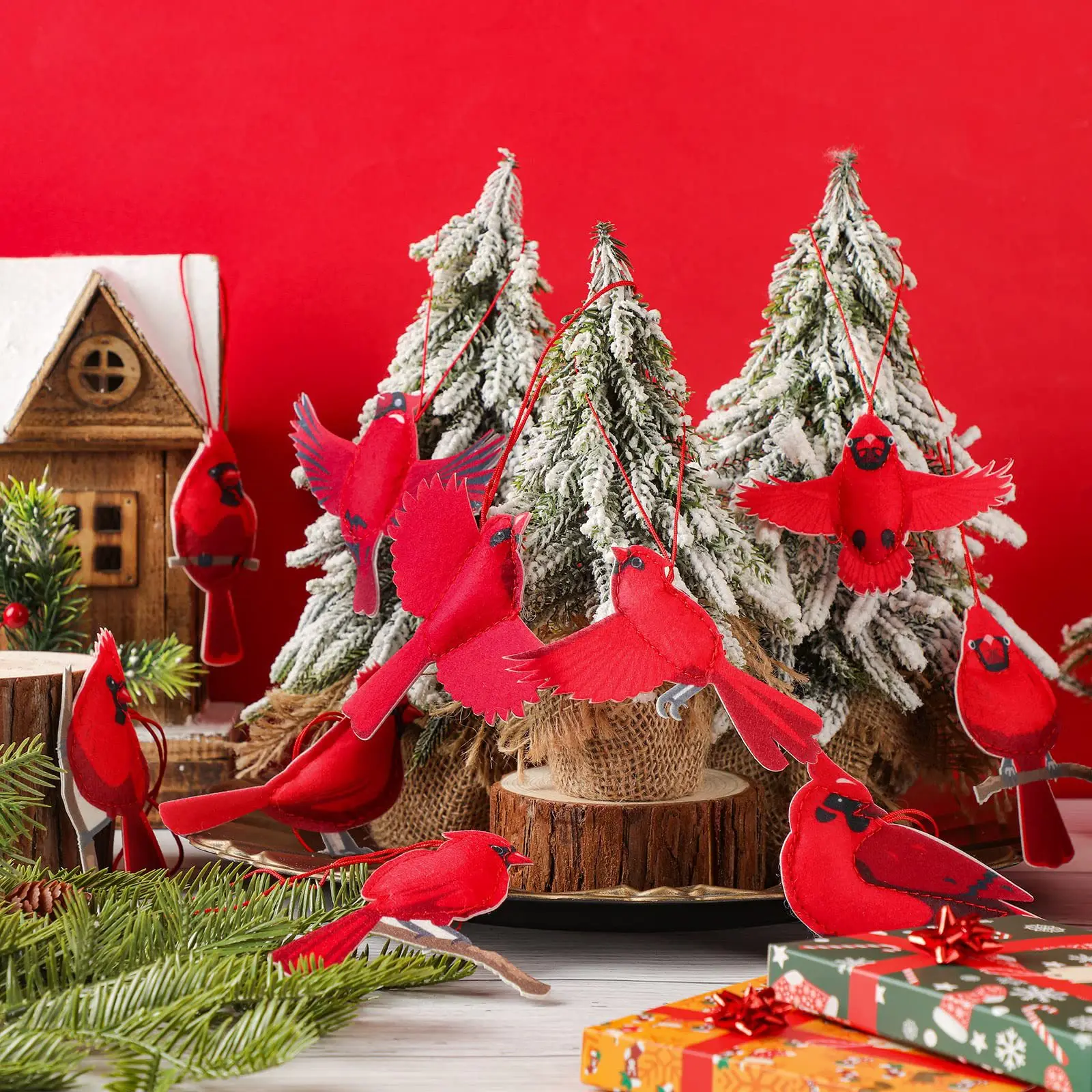 10 Pieces Red Cardinal Christmas Ornaments - Memorial Hanging Wood Decor Cardinals Birds Red Christmas Tree Xmas Decorations
10 Pieces Red Cardinal Christmas Ornaments - Memorial Hanging Wood Decor Cardinals Birds Red Christmas Tree Xmas Decorations