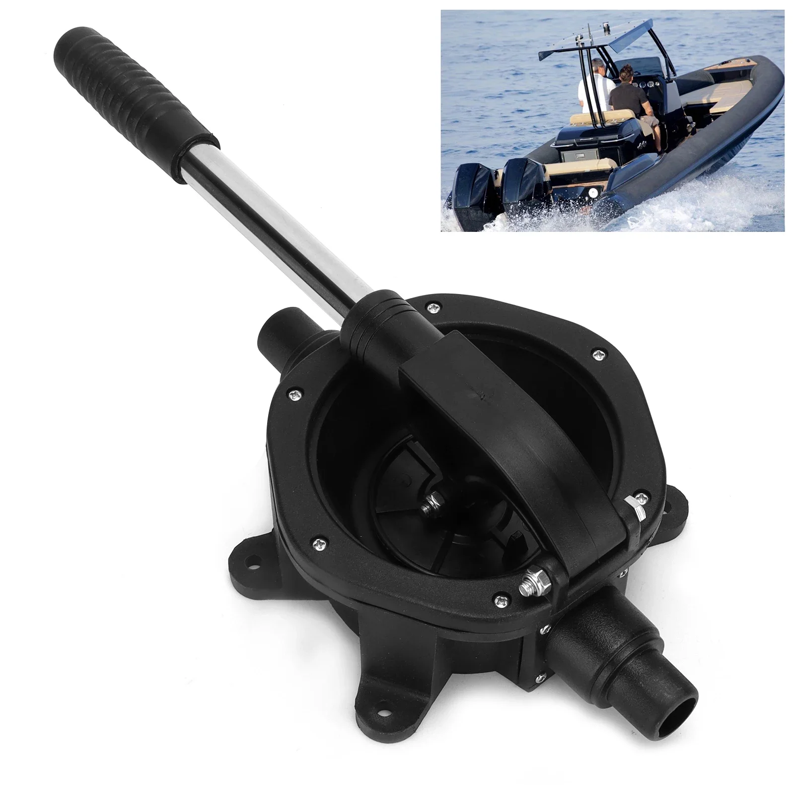Marine Manual Diaphragm Bilge Pump 45Lpm/720GPH Stainless Steel Thread NonSlip Handle
Marine Manual Diaphragm Bilge Pump 45Lpm/720GPH Stainless Steel Thread NonSlip Handle