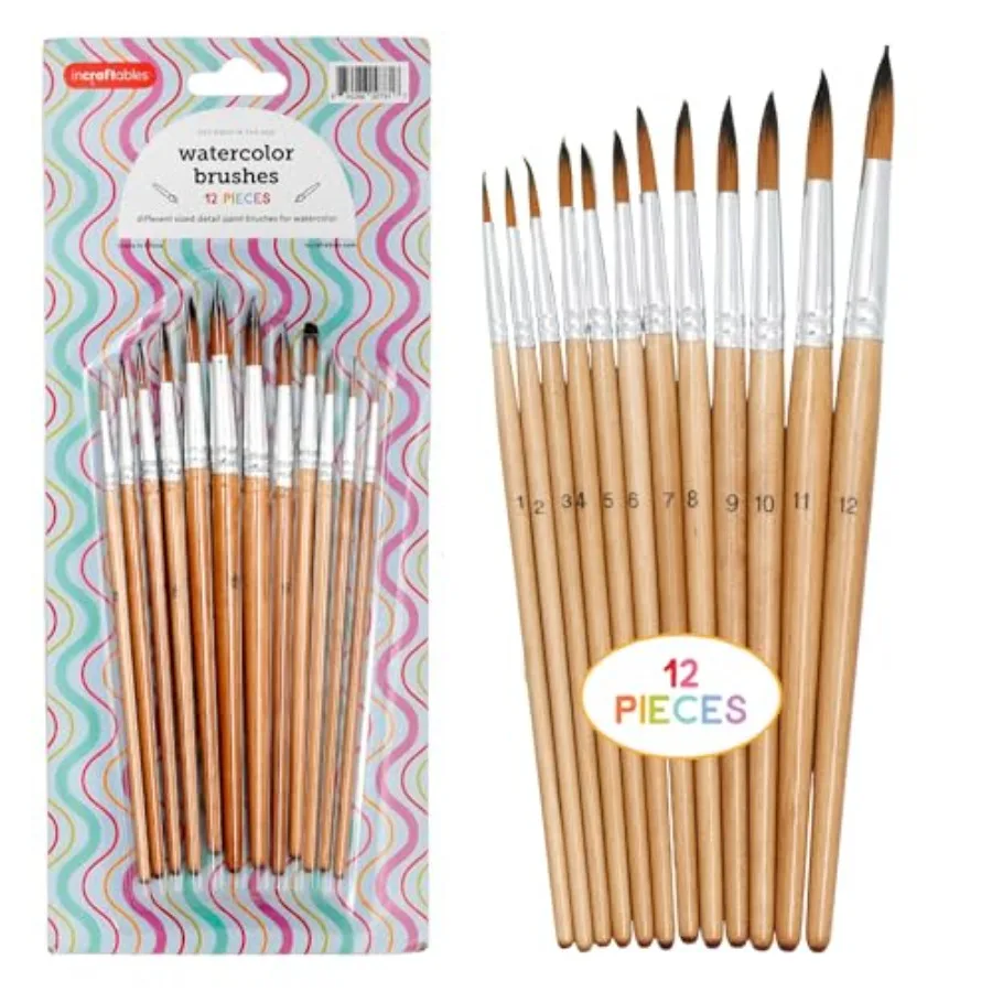 Artist Watercolor Paint Brushes - 12 Assorted Sizes Round Tip Paint Brushes for Watercolor, Acrylic, Ink, Gouache, Oil, Face Pa
Artist Watercolor Paint Brushes - 12 Assorted Sizes Round Tip Paint Brushes for Watercolor, Acrylic, Ink, Gouache, Oil, Face Pa