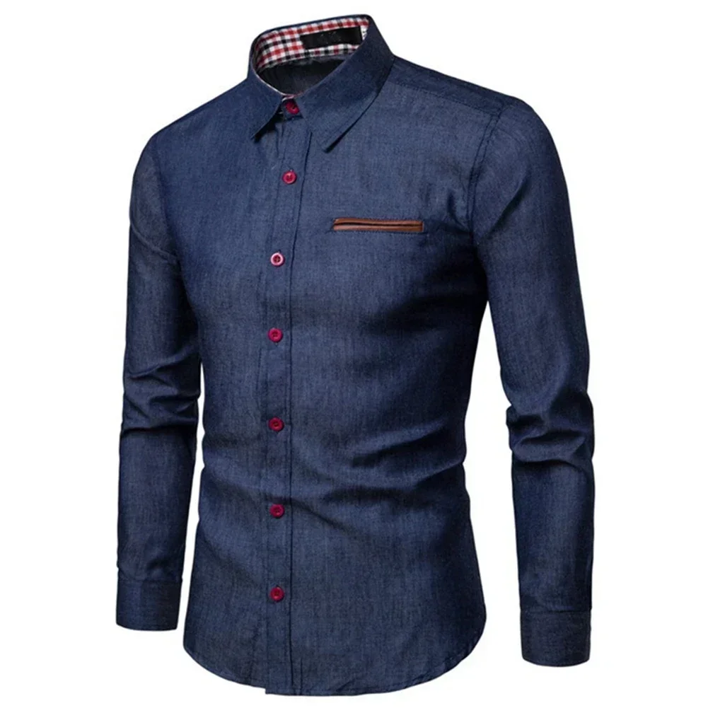Mens Autumn Elastic Denim Cowboy Casual Long Sleeve Slim Fit Muscle Fitness Button Down Shirt Party T Dress Up Shirts For Men
Mens Autumn Elastic Denim Cowboy Casual Long Sleeve Slim Fit Muscle Fitness Button Down Shirt Party T Dress Up Shirts For Men