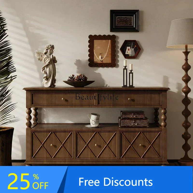 CC American retro solid wood chest storage antique living room wall cabinet
CC American retro solid wood chest storage antique living room wall cabinet