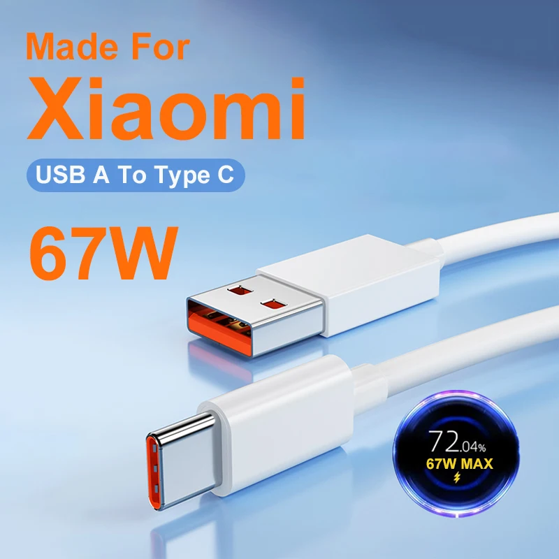 PD 67W USB A To Type C Super Fast Charging Cable For Xiaomi 15 14 13 Pro MIX Fold 4 MIX Flip Note 14 13 Pro+ Pad 6 Data Line
PD 67W USB A To Type C Super Fast Charging Cable For Xiaomi 15 14 13 Pro MIX Fold 4 MIX Flip Note 14 13 Pro+ Pad 6 Data Line