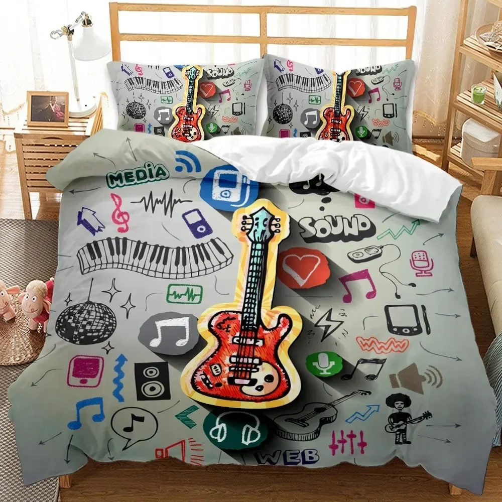 Top Guitar Duvet Cover Set Twin Rock Music Comforter Cover Set Hip Hop Hippie Quilt Cover Blue Guitar Polyester Bedding Set 
Top Guitar Duvet Cover Set Twin Rock Music Comforter Cover Set Hip Hop Hippie Quilt Cover Blue Guitar Polyester Bedding Set