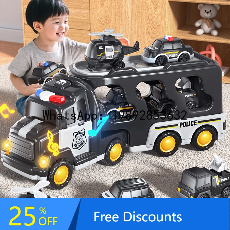 Children's Toy Car with Lights, Storage Construction Vehicle, Fire Truck, Container Truck, Boys' Inertia Pull-Back Car
Children's Toy Car with Lights, Storage Construction Vehicle, Fire Truck, Container Truck, Boys' Inertia Pull-Back Car