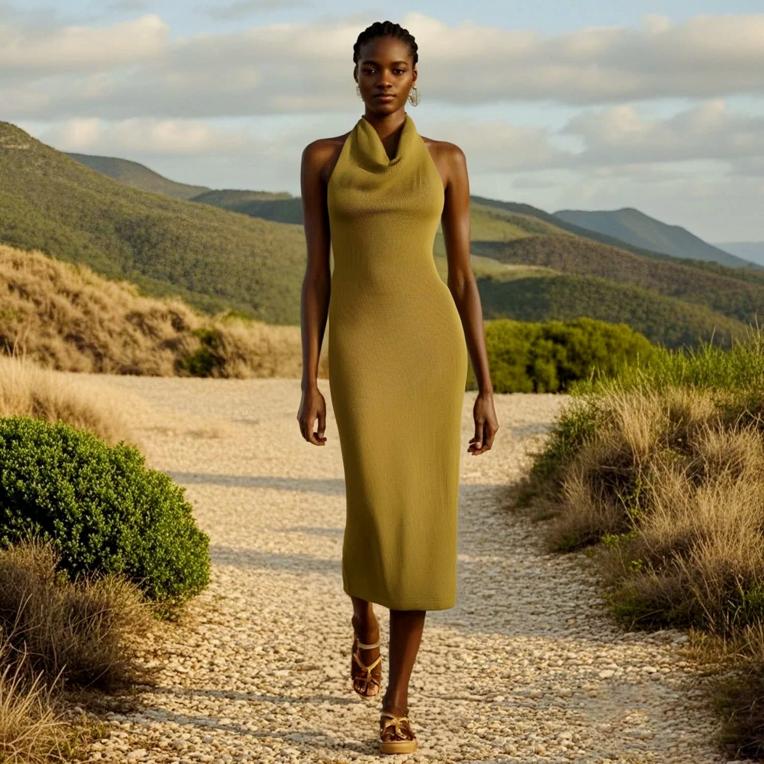2025 Myst&Za women's summer new dress with hanging neck, pleated collar, exposed back, fashionable and sexy Midi long skirt
2025 Myst&Za women's summer new dress with hanging neck, pleated collar, exposed back, fashionable and sexy Midi long skirt
