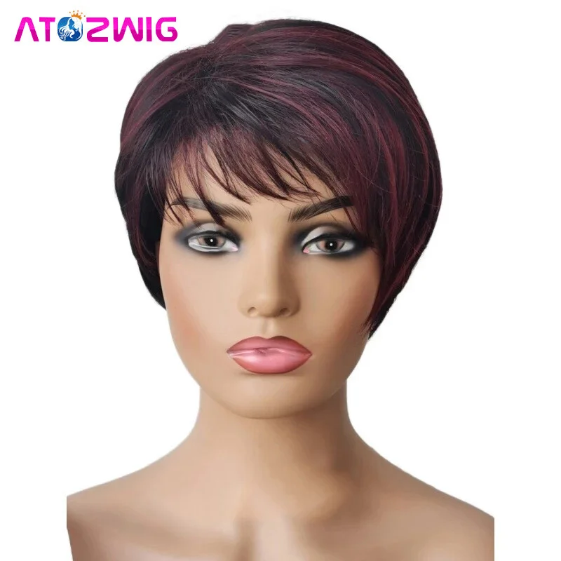 Short Pixie Cut Wig Natural Dark Red Burgundy Straight Hair Daily Wigs for Women
Short Pixie Cut Wig Natural Dark Red Burgundy Straight Hair Daily Wigs for Women