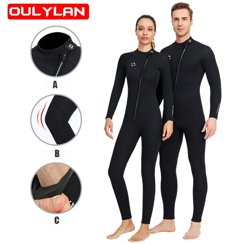 Oulylan Neoprene 3MM Wetsuit Men Women One Piece Long Sleeved Diving Suit Fashion Front Zipper Snorkeling Surfing Jellyfish Suit
Oulylan Neoprene 3MM Wetsuit Men Women One Piece Long Sleeved Diving Suit Fashion Front Zipper Snorkeling Surfing Jellyfish Suit