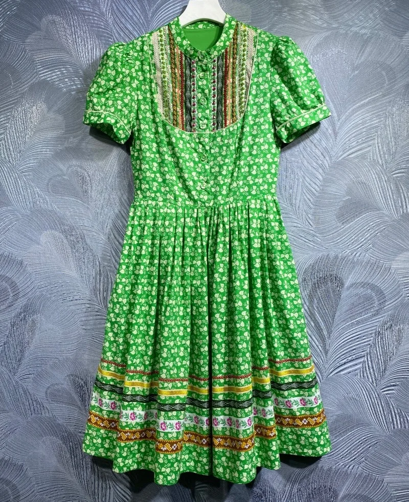 100%Cotton Dress 2024 Spring Summer Fashion Style Women Sweet Little Floral Prints Short Sleeve Slim Fit A-Line Casual Sun Dress
100%Cotton Dress 2024 Spring Summer Fashion Style Women Sweet Little Floral Prints Short Sleeve Slim Fit A-Line Casual Sun Dress