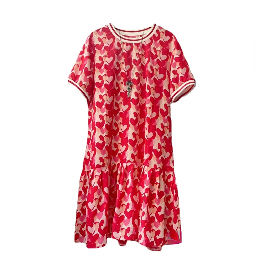 Summer new Korean women round neck red chiffon dress women loose casual women's red heart dresses vestido de mujer
Summer new Korean women round neck red chiffon dress women loose casual women's red heart dresses vestido de mujer