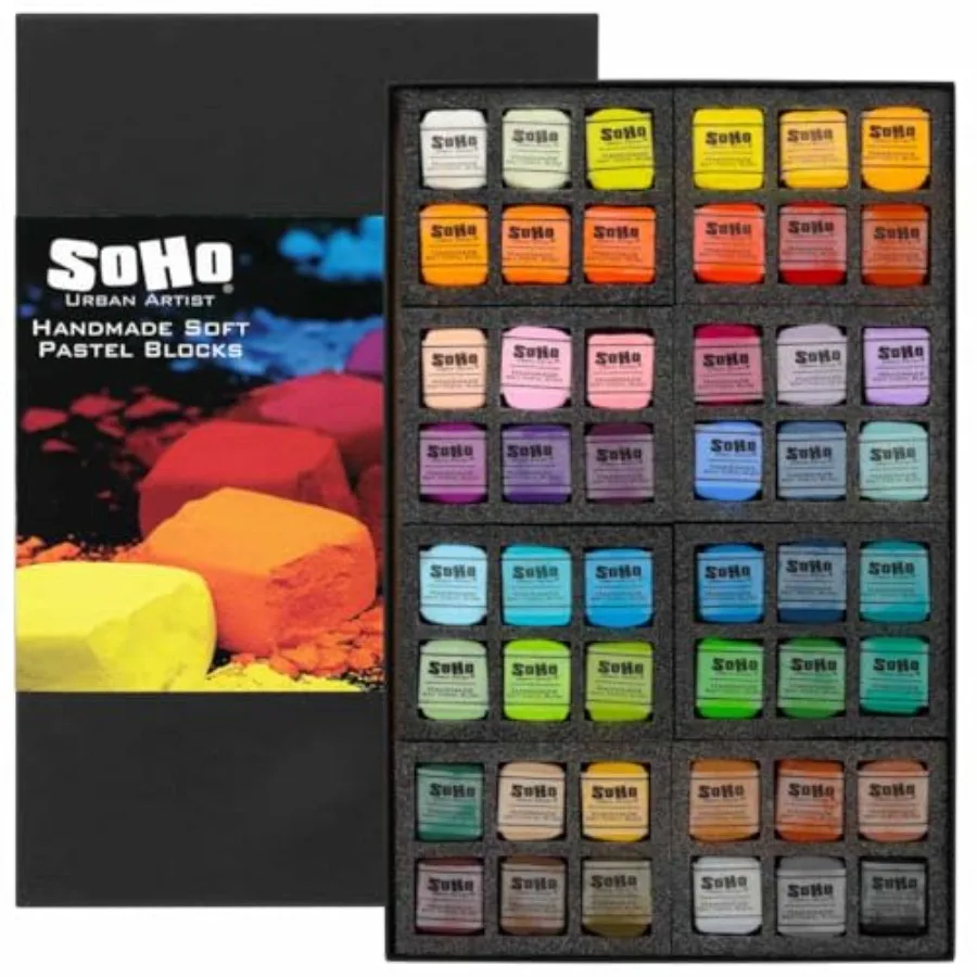 Handmade Soft Pastel Blocks - Assorted Set of 48 Professional Pastels - Velvety Colors for Toning Paper, Large-Scale Drawings,
Handmade Soft Pastel Blocks - Assorted Set of 48 Professional Pastels - Velvety Colors for Toning Paper, Large-Scale Drawings,