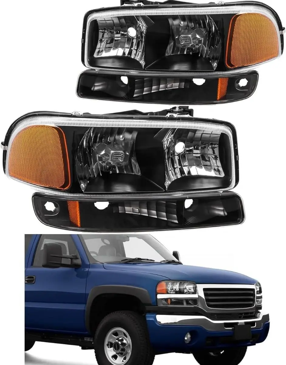 Black Housing Amber Reflector Headlights For 1999-2007 Sierra 1500/2500, 2001-2007 Sierra 3500, 1999-2006 Yukon 1500/2500
Black Housing Amber Reflector Headlights For 1999-2007 Sierra 1500/2500, 2001-2007 Sierra 3500, 1999-2006 Yukon 1500/2500