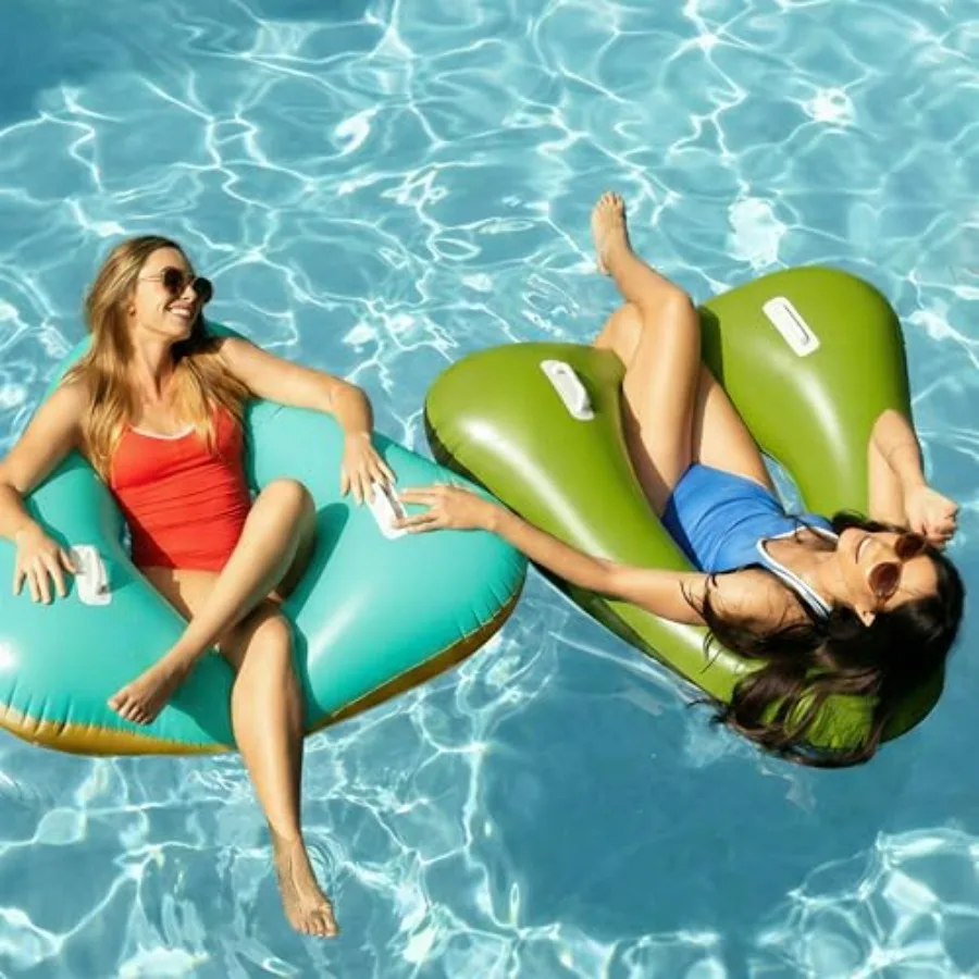 Large Triangle Inflatable Pool Float Tubes for Adult Kid, 2 Pack 44" Swim Floaties Ring w/Handles, Summer Tanning Water Floatin
Large Triangle Inflatable Pool Float Tubes for Adult Kid, 2 Pack 44" Swim Floaties Ring w/Handles, Summer Tanning Water Floatin