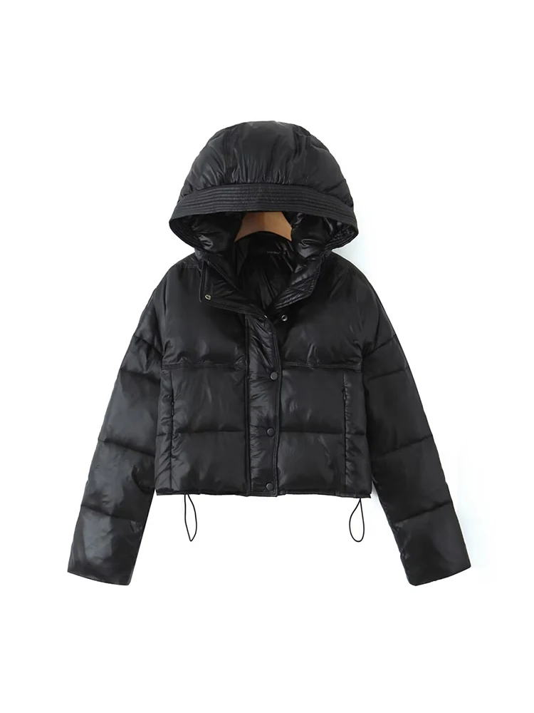 European and American style autumn new women's retro loose casual lazy style short long-sleeved hooded cotton jacket
European and American style autumn new women's retro loose casual lazy style short long-sleeved hooded cotton jacket