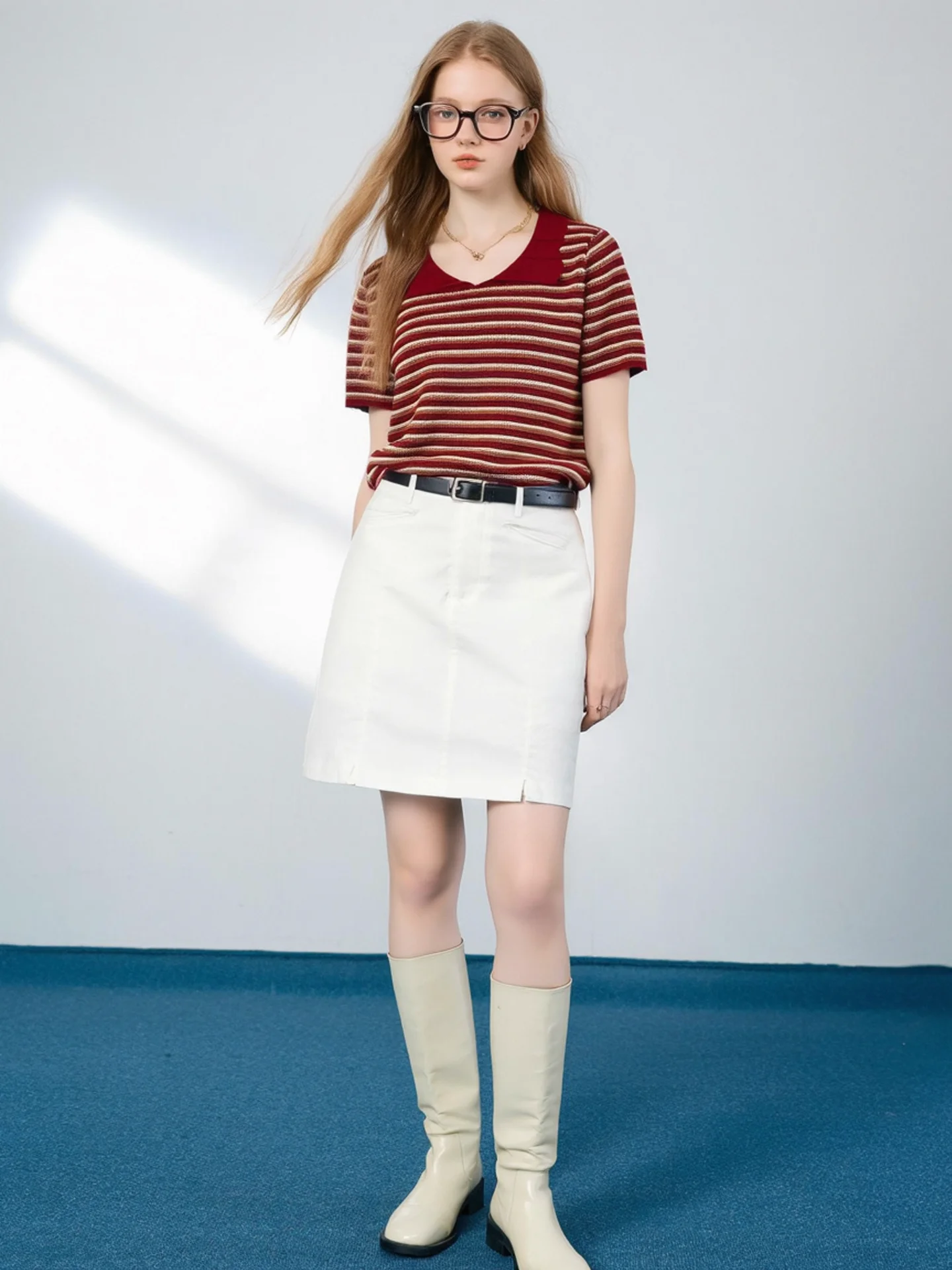 HUAAPPUW Retro Contrast Color Stripe Collared Short Sleeve T-Shirt Women's Fashionable Versatile Spring Summer New Arrival Top
HUAAPPUW Retro Contrast Color Stripe Collared Short Sleeve T-Shirt Women's Fashionable Versatile Spring Summer New Arrival Top