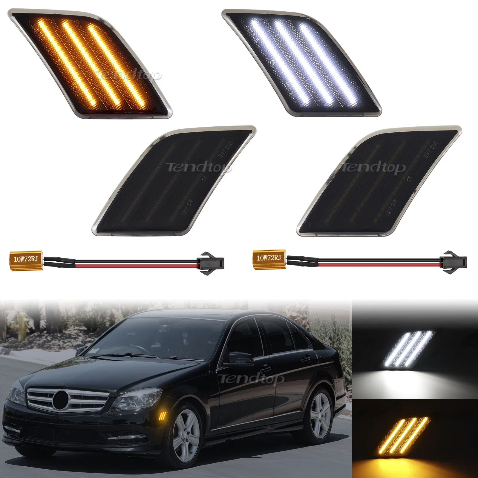 2PCS Smoked Front Bumper Driving Lamp LED Side Marker Turn Signal Lights For Mercedes Benz W204 C250 C300 C350 C63 AMG
2PCS Smoked Front Bumper Driving Lamp LED Side Marker Turn Signal Lights For Mercedes Benz W204 C250 C300 C350 C63 AMG