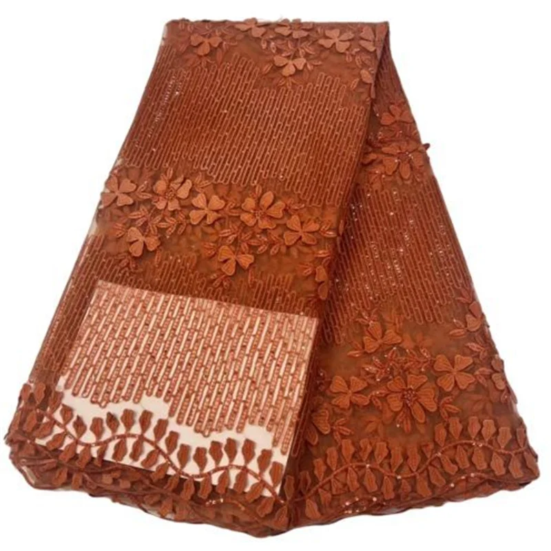 Orange French Tulle Lace Fabric Soft Bridal Materials Nigerian African Mesh Lace Fabric Sewing 3D Sequins For Wedding Party
Orange French Tulle Lace Fabric Soft Bridal Materials Nigerian African Mesh Lace Fabric Sewing 3D Sequins For Wedding Party
