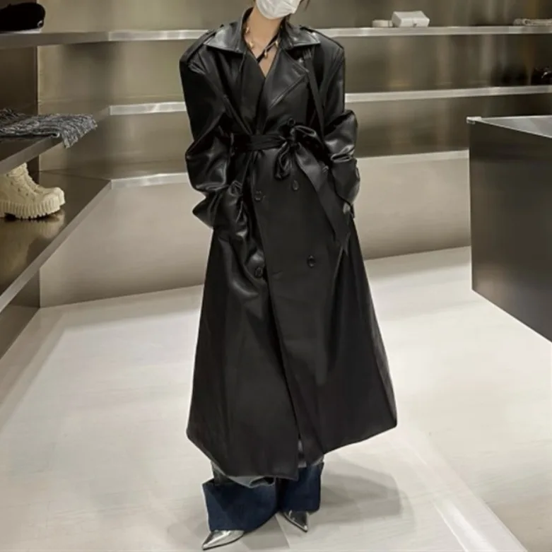 leather jacket medium and long Spice Girls design trench coat women's PU leather knee coat tide jaqueta feminina inverno
leather jacket medium and long Spice Girls design trench coat women's PU leather knee coat tide jaqueta feminina inverno