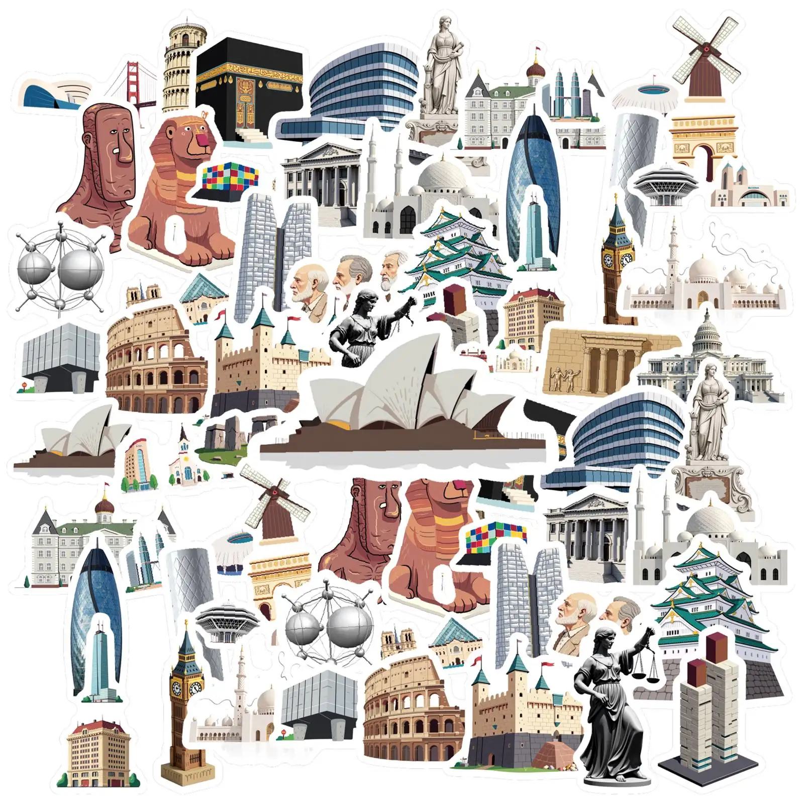 35pcs Vintage Monuments Stickers Minimalist Architecture Architectural Stickers Landmark Decals For DIY Phone Laptop Scrapbook
35pcs Vintage Monuments Stickers Minimalist Architecture Architectural Stickers Landmark Decals For DIY Phone Laptop Scrapbook