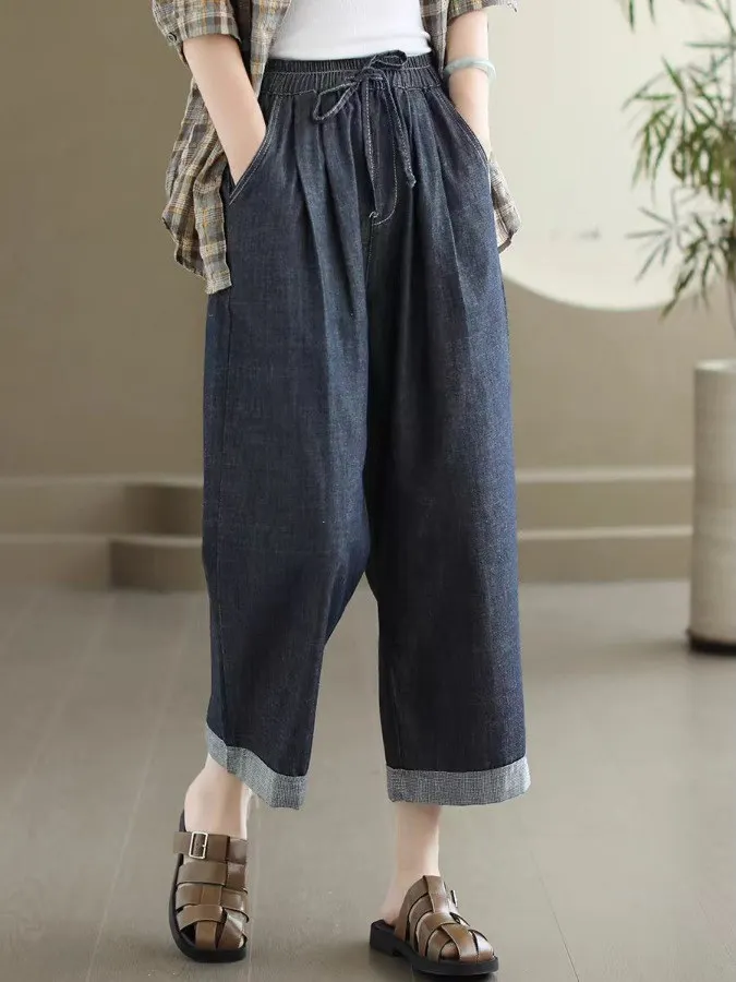 Slimming High Waist Cotton Denim Jeans Women's Loose Fit Straight Leg Wide Leg Pants Summer Waed Blue Jeans Casual Sle
Slimming High Waist Cotton Denim Jeans Women's Loose Fit Straight Leg Wide Leg Pants Summer Waed Blue Jeans Casual Sle