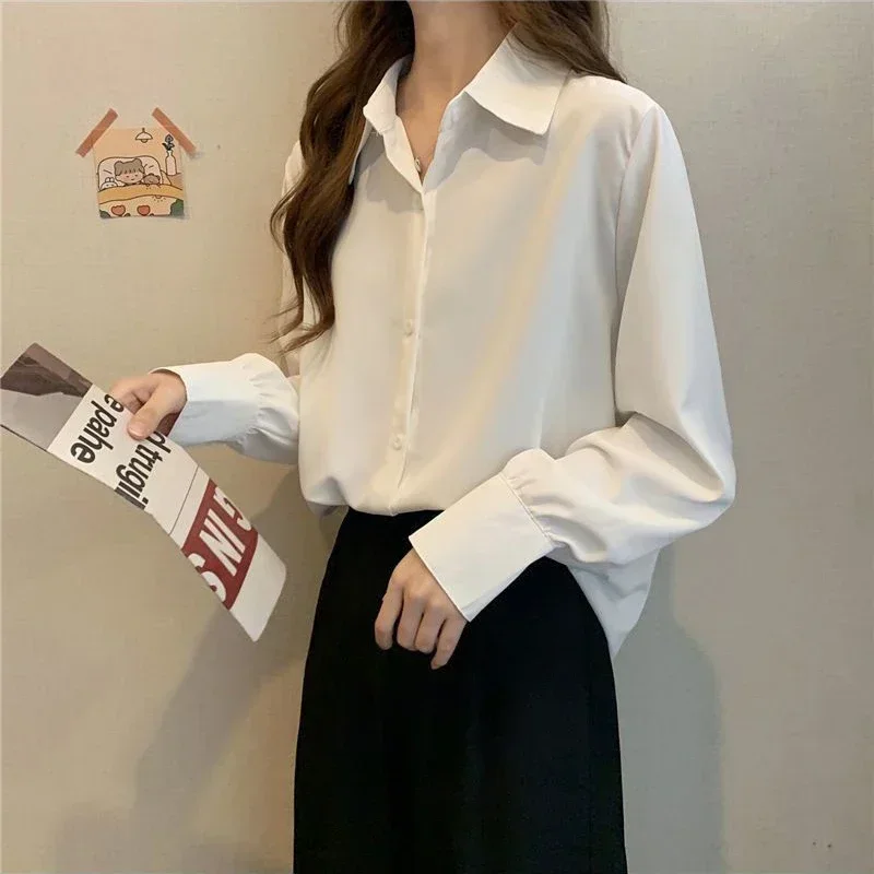 Women Chiffon White Shirt Korean Fashion Loose Long Sleeve Tops Casual Office Ladies All Match Shirts Spring New
Women Chiffon White Shirt Korean Fashion Loose Long Sleeve Tops Casual Office Ladies All Match Shirts Spring New