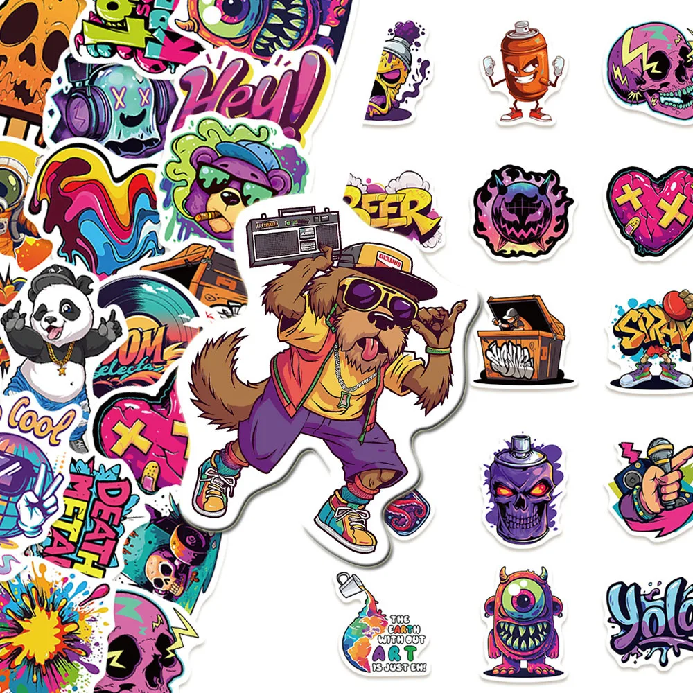 50Pcs Hip Hop Graffiti Stickers, Colorful Street Art Decals, Cartoon Music Vinyl Skateboard Sticker for Laptop Water Bottle DIY
50Pcs Hip Hop Graffiti Stickers, Colorful Street Art Decals, Cartoon Music Vinyl Skateboard Sticker for Laptop Water Bottle DIY