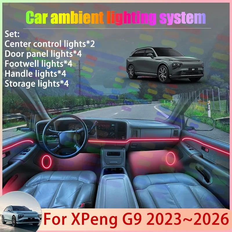 Для XPeng G9 2023 ~ 2026 внедорожник 2/24 в 1, автомобильная атмосферная лампа, RGB абажур, ансамбль, стример, атмосферный набор, автозапчасти, аксессуары
Для XPeng G9 2023 ~ 2026 внедорожник 2/24 в 1, автомобильная атмосферная лампа, RGB абажур, ансамбль, стример, атмосферный набор, автозапчасти, аксессуары