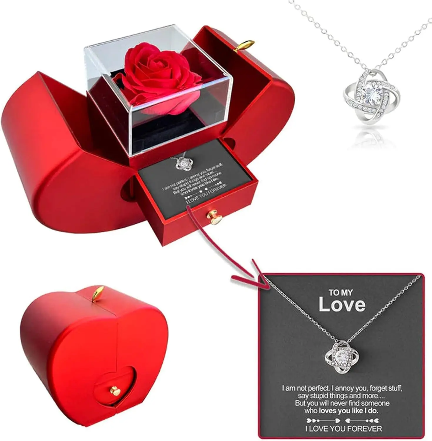 Handmade Red Rose Hollow Clavicle Necklace with Card, Elegant Jewelry Gift for Her
Handmade Red Rose Hollow Clavicle Necklace with Card, Elegant Jewelry Gift for Her