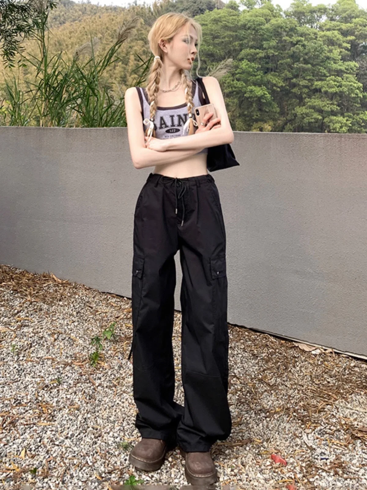 American Style High Waist Straight Leg Black Work Pants Women's Thin Sexy Loose Casual Wide Leg Retro Sports Trousers
American Style High Waist Straight Leg Black Work Pants Women's Thin Sexy Loose Casual Wide Leg Retro Sports Trousers