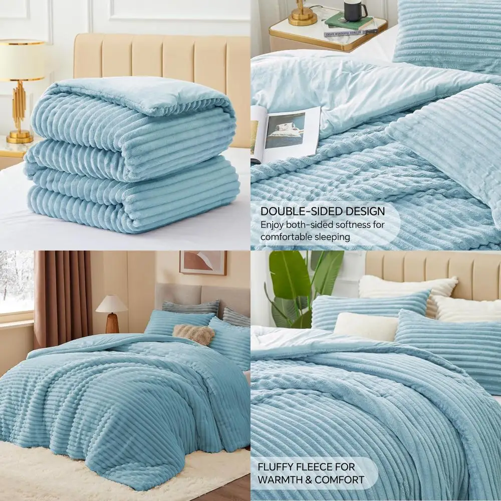 Ultra Soft & Cozy Light Blue Fluffy Bedding Set, Luxurious Plush Heavy Winter Comforter with 2 Pillowcases
Ultra Soft & Cozy Light Blue Fluffy Bedding Set, Luxurious Plush Heavy Winter Comforter with 2 Pillowcases