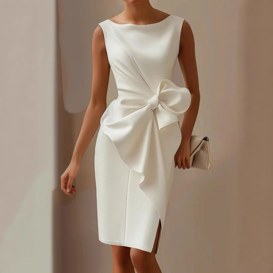 Vestidos Sexy Sleeveless Summer Dress Woman 2025 Summer Elegant O Neck Bowknot Ruffled Slim Party Dress Casual Solid Mini Dress
Vestidos Sexy Sleeveless Summer Dress Woman 2025 Summer Elegant O Neck Bowknot Ruffled Slim Party Dress Casual Solid Mini Dress