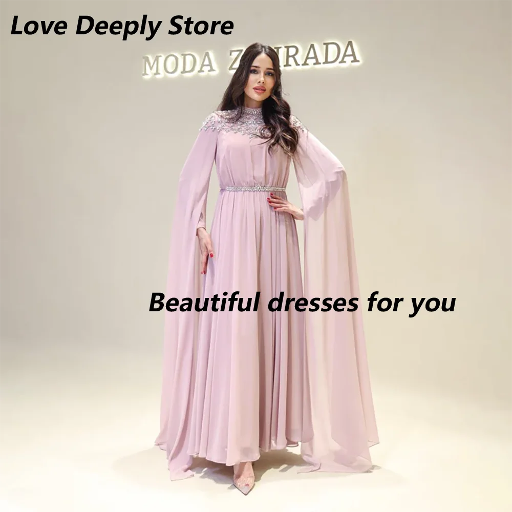 Pink Evening Dresses for Women 2025 Crystal High Neck Elegant Wedding Guest Dress Long Sleeves A Line Formal Gown Customized
Pink Evening Dresses for Women 2025 Crystal High Neck Elegant Wedding Guest Dress Long Sleeves A Line Formal Gown Customized