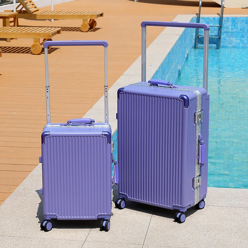 High Aesthetic 26 Inch Lage Aluminum Frame Thiened Password Travel Suitcase ex Durable Roller Bag Stripe Pattern
High Aesthetic 26 Inch Lage Aluminum Frame Thiened Password Travel Suitcase ex Durable Roller Bag Stripe Pattern