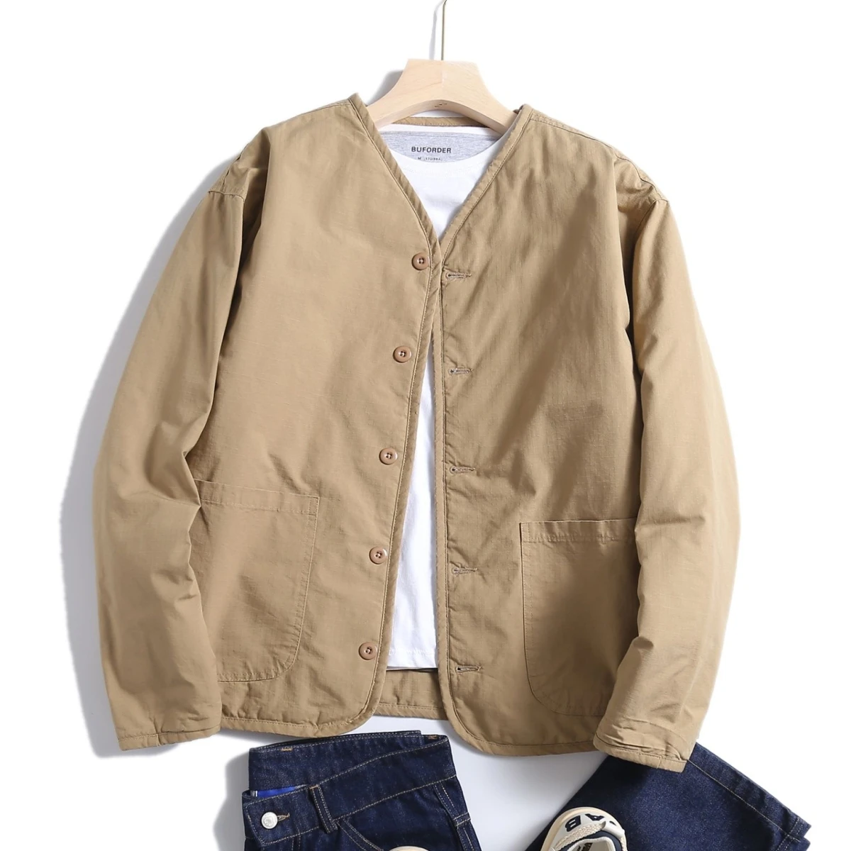 Retro Japanese Style Loose Cotton Jacket V-Neck Men's Autumn Winter Outerwear Neutral Style Layering Coat for Men And Women
Retro Japanese Style Loose Cotton Jacket V-Neck Men's Autumn Winter Outerwear Neutral Style Layering Coat for Men And Women