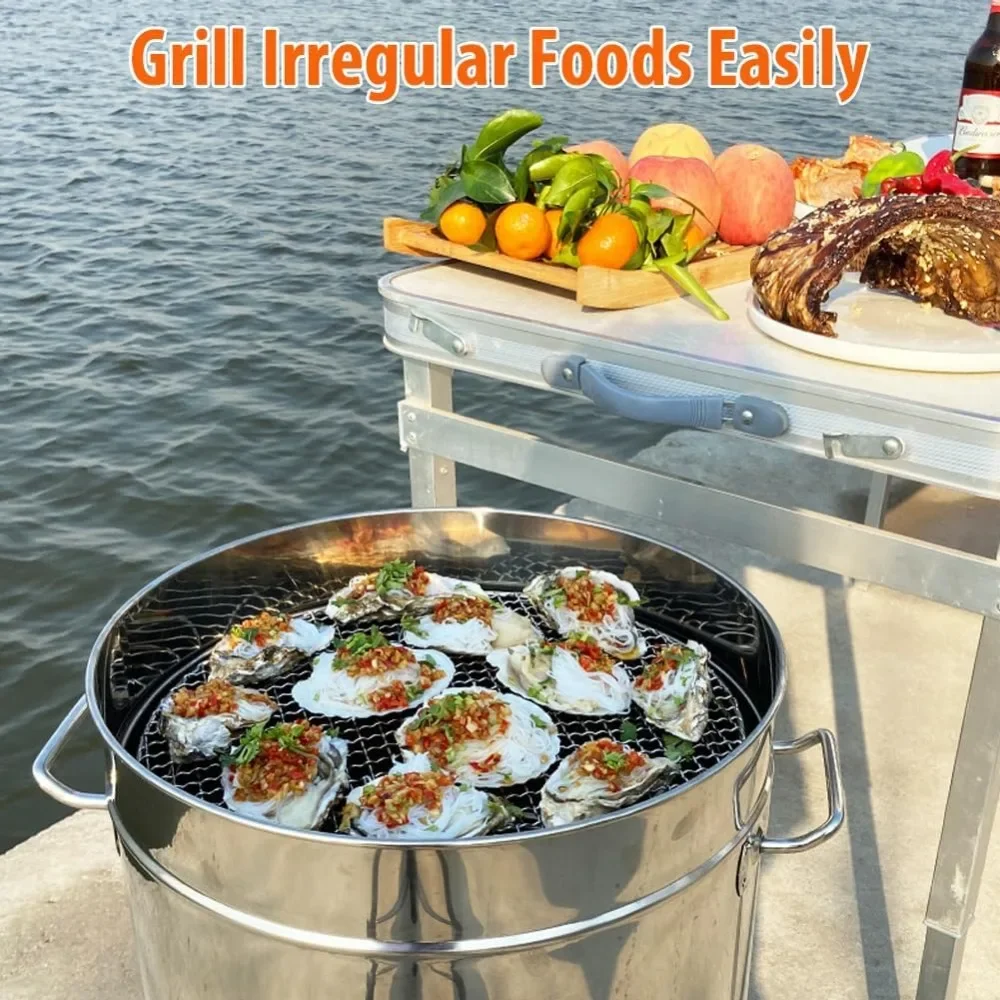 Large Portable Smokeless Charcoal Grill - 360° Stainless Steel BBQ Barrel with 50 Skewers, for Camping,Picnics&Backyard Cooking
Large Portable Smokeless Charcoal Grill - 360° Stainless Steel BBQ Barrel with 50 Skewers, for Camping,Picnics&Backyard Cooking