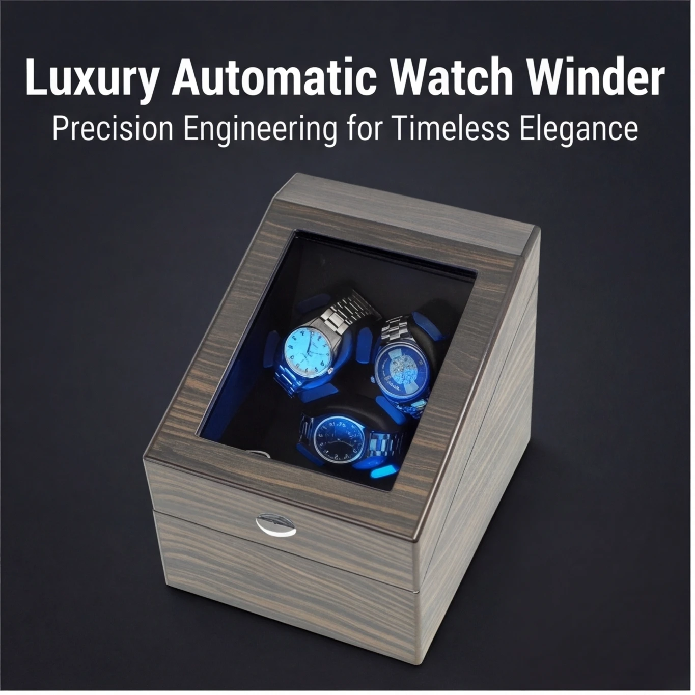 Ebony Wood Grain Watch Winder 3+3 Slots with Mabuchi Motor Silent Anti-Magnetic Automatic Mechanical Watch Box with LED Light
Ebony Wood Grain Watch Winder 3+3 Slots with Mabuchi Motor Silent Anti-Magnetic Automatic Mechanical Watch Box with LED Light