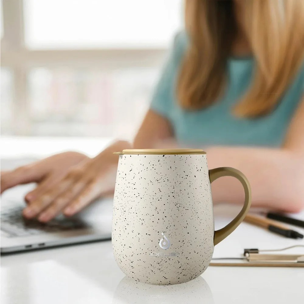 IDEUS 470ml Stainless Steel Double-Layer Coffee Cup with Slide Cover Insulated for Hot And Cold Beverages for Home And Office Us
IDEUS 470ml Stainless Steel Double-Layer Coffee Cup with Slide Cover Insulated for Hot And Cold Beverages for Home And Office Us