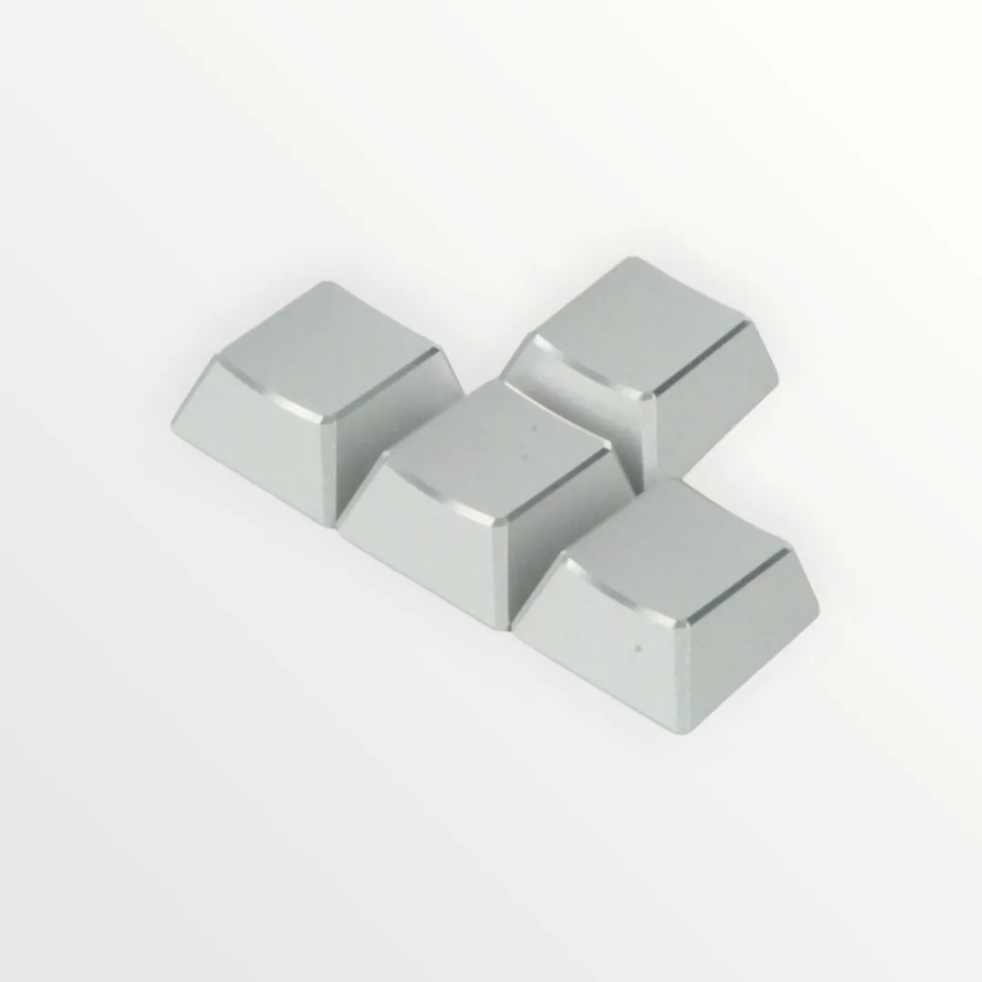 AttackFox Aluminum Alloy Keycap Factory Height CNC Highlight Edge 1U Custom Keycaps for Mechanical Keyboard Caps Metal Key Caps