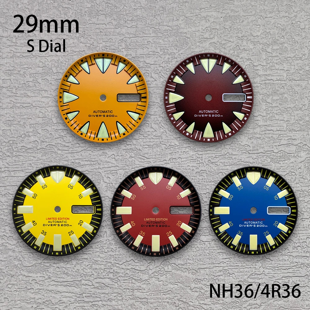 29mm S Logo Monster Dial Fit NH36/4R36 Movement Green Luminous Dual Calendar Dial Watch Modification Accessories
29mm S Logo Monster Dial Fit NH36/4R36 Movement Green Luminous Dual Calendar Dial Watch Modification Accessories 