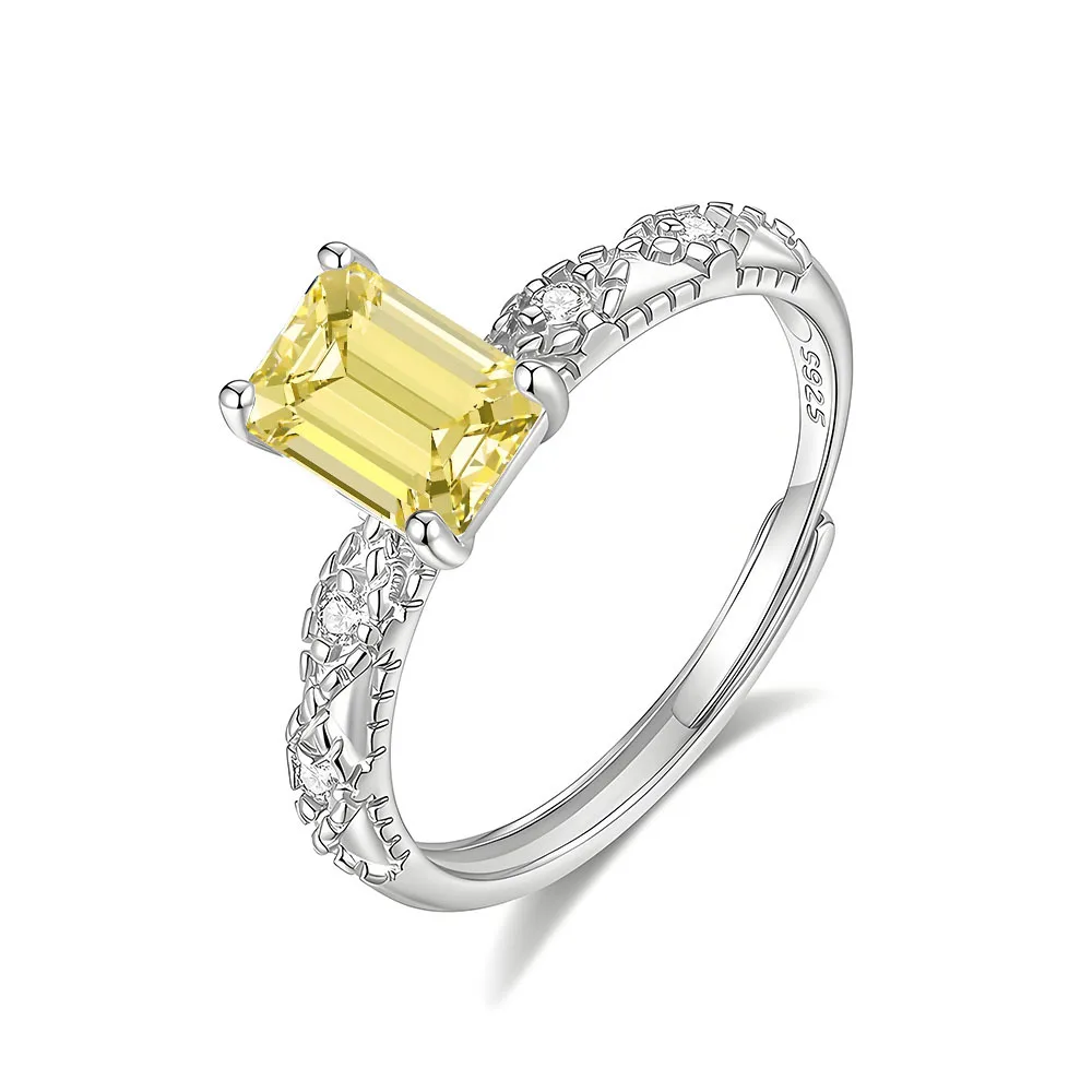 New rectangular rock sugar yellow diamond ring light luxury niche design S925 silver ring women's high-quality jewelry
New rectangular rock sugar yellow diamond ring light luxury niche design S925 silver ring women's high-quality jewelry